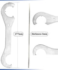 Bottom Bracket Tool For Cup And Cone Bicycle Bottom Brackets Double Sided Lockring Wrench, 277mm Length, 3mm Thickness