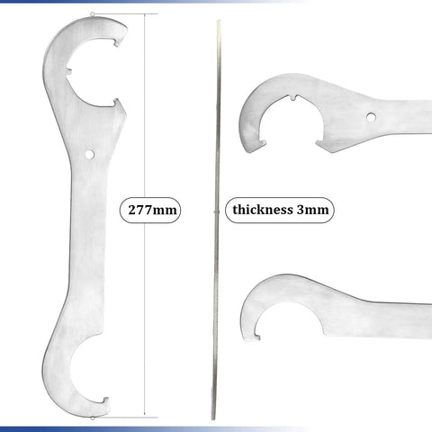 Bottom Bracket Tool For Cup And Cone Bicycle Bottom Brackets Double Sided Lockring Wrench, 277mm Length, 3mm Thickness