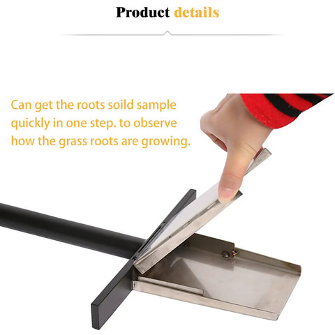 Stainless Steel Soil Sampler Probe For Gardens, Lawns, Farms, And Golf Courses with T shaped handle being demonstrated