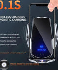 Slick Wireless Car Charger Mount With Tight Anti Shake Grip And Road Ready Fast Charging For Secure Phone Holder On Dashboard Or Air Vent Clip For Chevy Volt Bolt Ev Euv And Blazer showing automatic recognition and 0.1S charge.