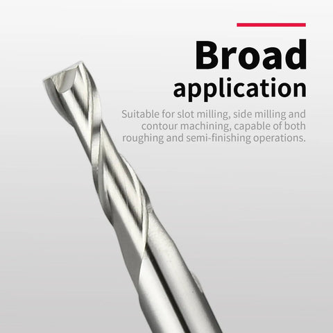 Close-up of 4mm 2 Flute HSS Straight Shank End Mill Cutter for slot and keyway milling, suitable for metal and wood projects.