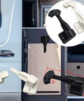 Push To Open Cabinet Latch Lock For RV Cupboard Drawers Replacement For Camper Trailer Boat Black No Tools Needed shown in use