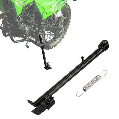 Heavy Duty Kick Stand For Hawk 250 XR150 TBR7 Dirt Bike Steel Motorcycle Side Stand Stable Upright Support For Off Road Rides 1 Piece Corrosion Resistant Mount Easy Install showing separate parts.