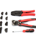 Premium Carbon Steel Wire Crimping And Stripping Pliers Set With Five Interchangeable Heads and screwdriver, 0.2mm to 35mm capacity
