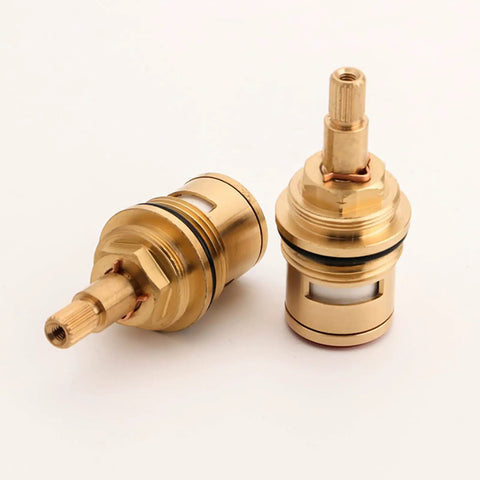 Faucet Cartridge Replacement Ceramic Disc Valve For Three Quarter Inch Taps Brass Body 20 Spline Quarter Turn Red And Blue Indicator