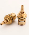 Replacement Faucet Cartridge With Ceramic Disc And Brass Body, Three Quarter Inch Thread, Quarter Turn, Twenty Spline, Fits Kitchen And Bathroom Taps