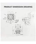 Product dimension drawing of Heavy Hitter Hollow Turntable Platform With Smooth Three Sixty Degree Rotation And One To Ten Reduction Gear.
