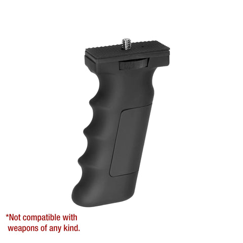 Accu-Grip Handheld Tripod System for cameras and optics with ergonomic finger-grooved grip and quick attach feature, black.