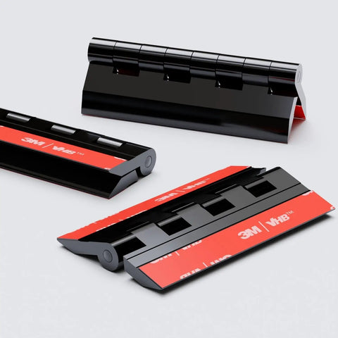 Self Adhesive Black Acrylic Hinges 75mm Height 45mm Width Piano Hinge Pack Of 4 No Glue Needed Durable Tape On Mounts