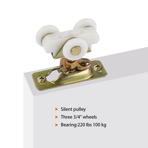 Two Pack Three Quarters Inch Sliding Pocket Door Rollers Assembly With Top Hanger And Four Screws Included Replacement Part Kit