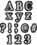 Solid Quality Chalkboard Letter Cutouts For Classroom Decor And Homeschool Projects Back To School Bulletin Board Wall Styling Vintage White On Black Straight Fire Educational Supplies That Truly Impress. Display of letters and numbers on chalkboard background.