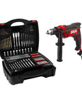 Powerful 7.5 Amp Half Inch Corded Hammer Drill With Variable Speed And 100 Piece Drill Bit Set for home projects use
