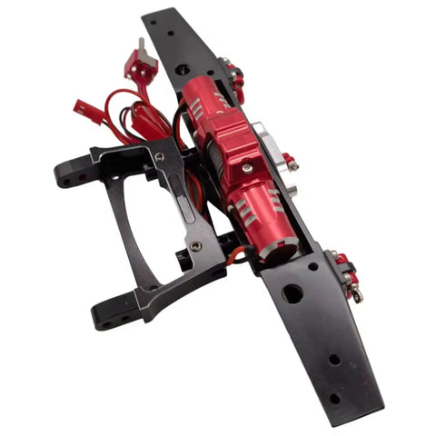Aluminum Front Bumper Mount For TRX4 1To10 RC Crawler Bronco Style Upgrade Built Tough Beefed Up Front End Shield And Impact Protection For Precise Chassis Alignment And Rugged Real World Bashing. Black aluminum bumper mount for 1/10 TRX4 RC crawler chassis