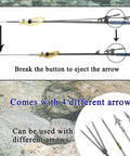Lightweight Anti Corrosion Speargun For Spearfishing And Harpoon Crabbing Gear with 4 different arrow options displayed.