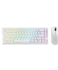Top Shelf 60 Percent Hall Effect Keyboard And Wireless Mouse Combo Featuring 8K Polling Rate And Ultra Low Latency in white with rainbow keys