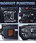 Ford F150 Headlight Assembly Replacement Left Right Pair For 2015 2016 2017 Smoky Lens Black Housing Amber Reflector