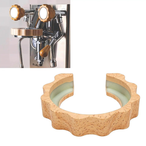 58mm Group Head Cover With Anti Scalding Heat Shield For E61 Coffee Machines Beech Wood Color ABS Material Brew Head Guard