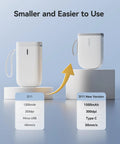 Compact Thermal Label Printer 300DPI High Resolution Portable Label Maker With Adhesive Tape Rolls beside older model