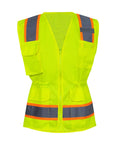 Womens High Visibility Safety Vest Featuring Hella Breathable Mesh Fabric Adjustable Waist Belt Multiple Storage Pockets Smooth Zipper