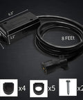 Heavy Duty 7 Way Trailer Plug 8 Foot Inline Trailer Cord With Weatherproof Wiring Harness Junction Box for trucks and campers.