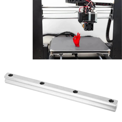 Heavy Duty HGH15 Linear Guide Rail With Self Alignment Four Point Contact Design Made From High Carbon Steel For Industrial Machinery 200mm Length Delivers Ultra Stable Precise Motion shown next to 3D printer.