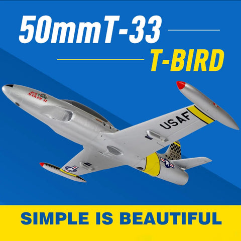 RC Jet Plane For Hobbyists 50mm T 33 EDF With Vector Flight Stabilization System PNP No Battery No Charger No Radio Yellow Color