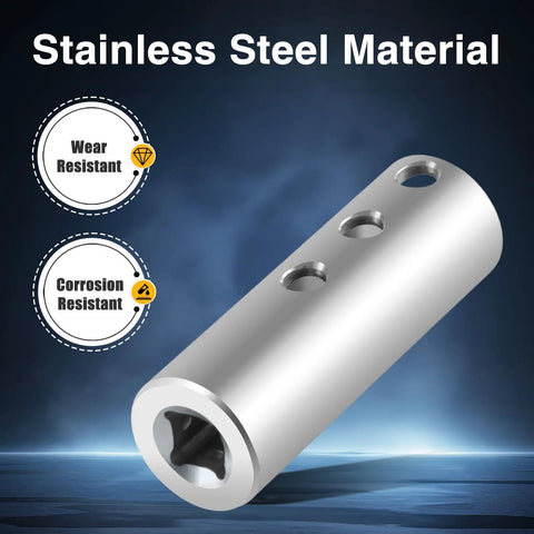 Upgraded Stainless Steel Trailer Jack Electric Drill Adapter With One Half Inch Socket Bit Compatible With 1 Inch Jack Drive Shaft