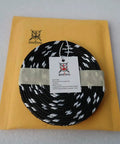 Durable Sageo Wrapping Cord For Katana Wakizashi Tanto Dope Black And White Synthetic Silk Hanging Cord 300 Centimeters Long 118 Inches For DIY Sword Wrapping And Display coiled on packaging