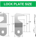 Lock plate size diagram for 1 Pack Tubular Cam Lock With Keys Five Eighths Inch Keyed Alike Hook Cam Toolbox Locks