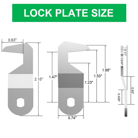 Lock plate size diagram for 1 Pack Tubular Cam Lock With Keys Five Eighths Inch Keyed Alike Hook Cam Toolbox Locks