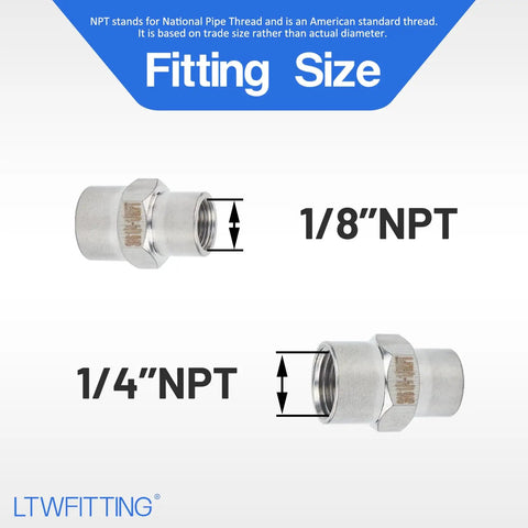 Stainless Steel 316 Female Reducing Coupling Quarter Inch by Eighth Inch NPT Pipe Fitting for Air and Water Lines Marine Grade Pack of 600
