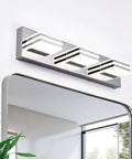 20 Inch LED Vanity Light Bar For Bathroom Over Mirror, 3 Light Chrome Fixture, 18W, 6000K Daylight LED Lighting, Modern Wall Sconce