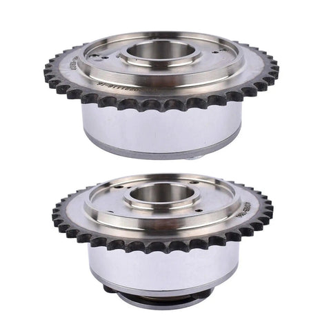 Heavy Duty Timing Chain Kit Compatible With Hyundai And Kia Elantra Sonata Tucson For 2.0L Engine Featuring Camshaft Adjuster Plus Alloy Build For Peak Performance And Long Lasting Reliability On The Road Today. Alloy timing chain camshaft adjusters, front and side view