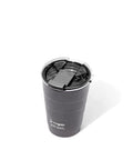 16 Oz Triple Vacuum Insulated Stackable Tumbler With Leak Proof Screw Top Lid in slate color, showcasing its sleek design and lid.