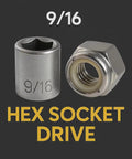 25 Pack 3/8-16 Stainless Steel Nylon Insert Hex Lock Nuts With Hex Socket Drive and 9/16 marking, corrosion resistant