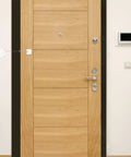 Punch Free Self Closing Door Closer For Home With ABS Construction 1.2m Wire Length attached to wooden door
