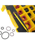 580Pcs Nitrile 90D O Ring Kit For CAT 2701528 And 4C4782 Replacement SAE ORFS Hydraulic Fittings, yellow case filled with O-rings