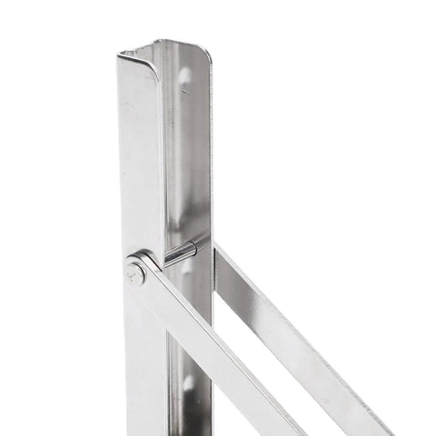 Two Pack Stainless Steel Folding Shelf Brackets For Wall Mount And Table Use Self Deploying Space Saving Design Rustproof And Heavy Duty