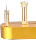 Close-up of Durable Metal Hairspring Stand for Watch Repair and Movement Balancing, showing precision and stable holder design.