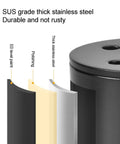 Round Black 20cm Metal Furniture Legs For Coffee Tables Desks And Nightstands, material layers, EO paint, polish, stainless steel