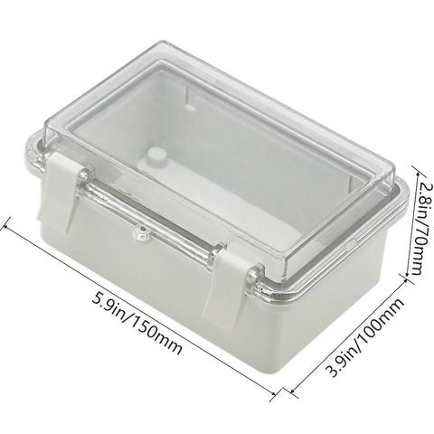 Outdoor IP65 Waterproof ABS Junction Box with Hinged Clear Cover, Universal Project Enclosure, 5.9x3.9x2.8 inch