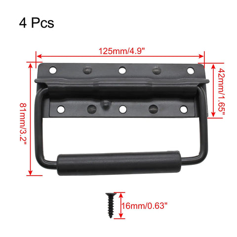 Heavy Duty Spring Loaded Case Handles Built Different Cold Rolled Steel Grip With Rubber Padding For Tough Gear Boxes Four Pack No Hassle Install Top Tier Quality