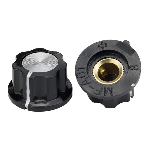 A01 Silver Tone Potentiometer Rotary Knob Set for 6mm Shaft, 360 Degree Volume Control, Replacement Parts for Audio Gear, 20 Pcs