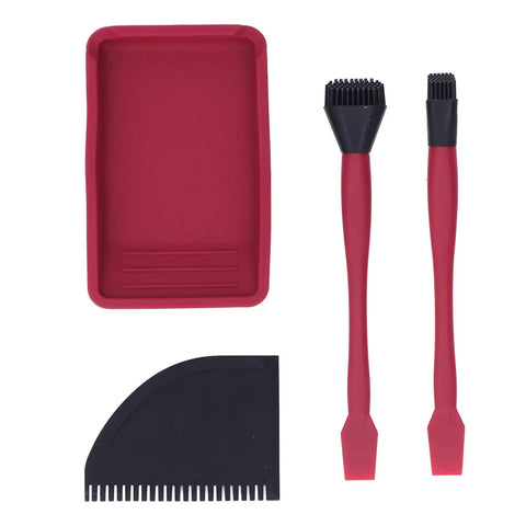 Silicone Glue Kit For Woodworking DIY Ready With Dual Head Spreader And Applicator, 2 Brushes, 1 Comb, And 1 Tray For Uniform Flexible Glue Application, Easy To Clean And Quick Access During Projects