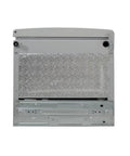 Top Notch 3 Cubic Ft Compact Upright Freezer Fingerprint Resistant Stainless Steel Finish back view with cooling components