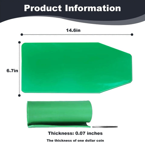 Flexible Foldable Oil Change Funnel dimensions: 14.6 x 6.7 inches, thickness 0.07 inches, green silicone material