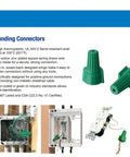 Ground Wire Connector Nuts With Hole, 100 Pack Green Wire Caps For Electrical Grounding, UL Listed, Designed For 14-10 AWG