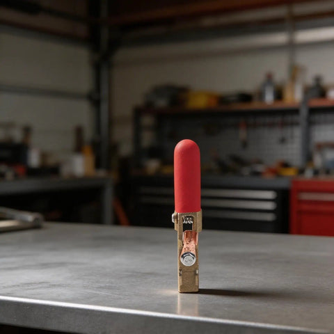Heavy Duty 260A Brass Welding Ground Clamp With Wide 40mm Jaw For Stable Conduction And Secure Grip On Argon Or Gas Shielded Welding Tasks on a workbench.