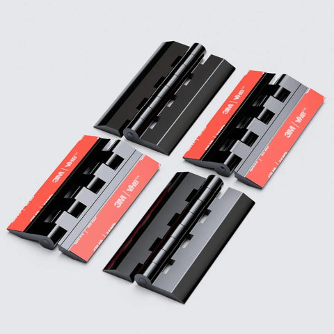 Self Adhesive Black Acrylic Hinges 75mm Height 45mm Width Piano Hinge Pack Of 4 No Glue Needed Durable Tape On Mounts For Cabinets Boxes And Craft Projects DIY Friendly For Drawers Lids Jewelry Boxes Dollhouses And More