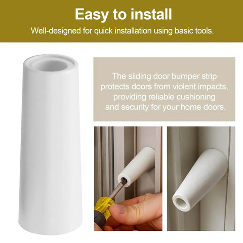 No More Door Bangs Heavy Rubber Sliding Stopper Replaces D1802 2 5/8 Inch shown installed for door protection.
